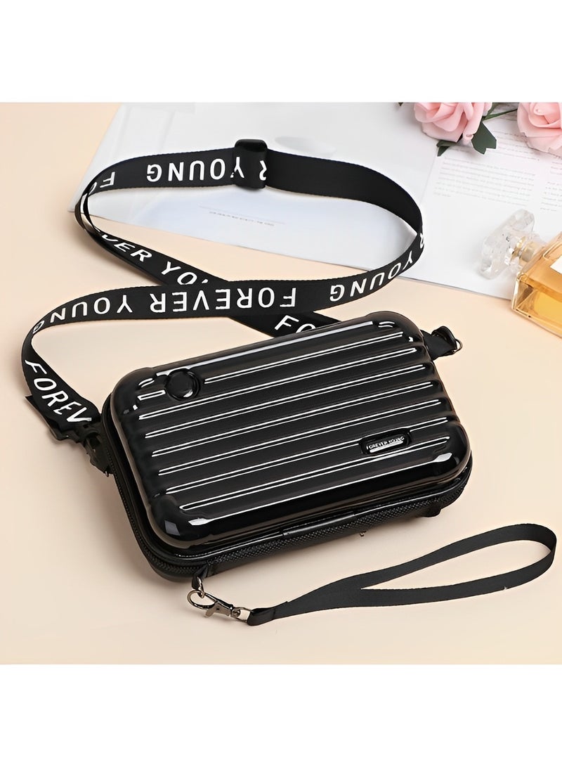 REOCLE Crossbody Bag Mini Suitcase Crossbody Handbag Small Cell Phone Purse Hard Shell with Adjustable Strap Casual Messenger Bags Waterproof Satchels for Unisex - Image 2