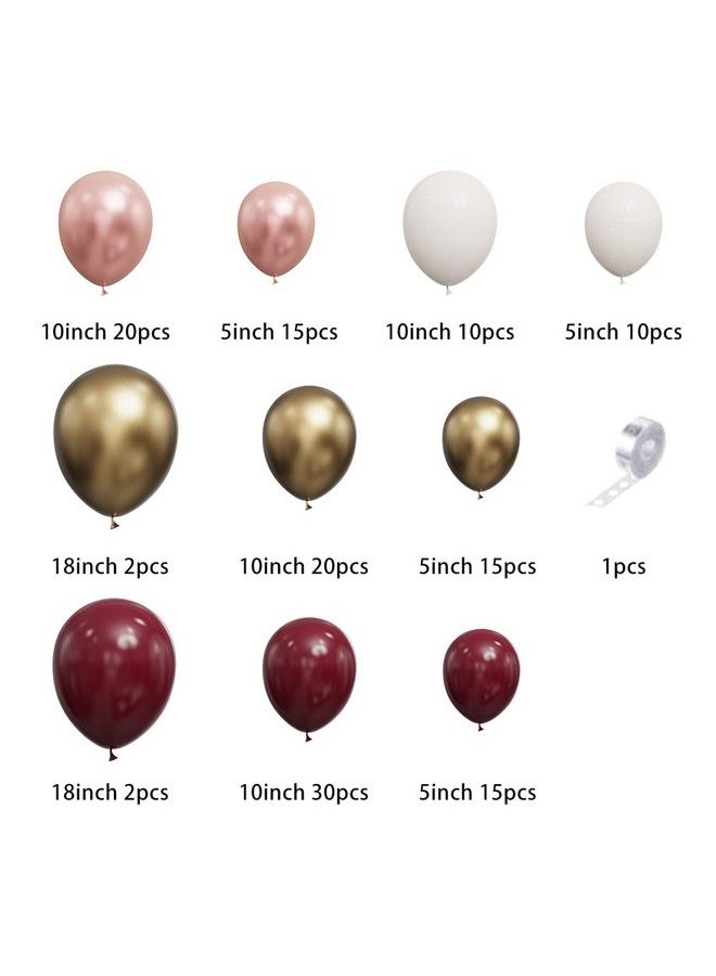 BALONAR 140Pcs Diy Burgundy Garland Balloons Kits With 18/12/10/5Inch Metallic Chrome Balloons For Birthday Party Celebration Graduation Wedding Baby Shower Ceremony Anniversary Balloon Chain. (Burgundy)  - Image 3