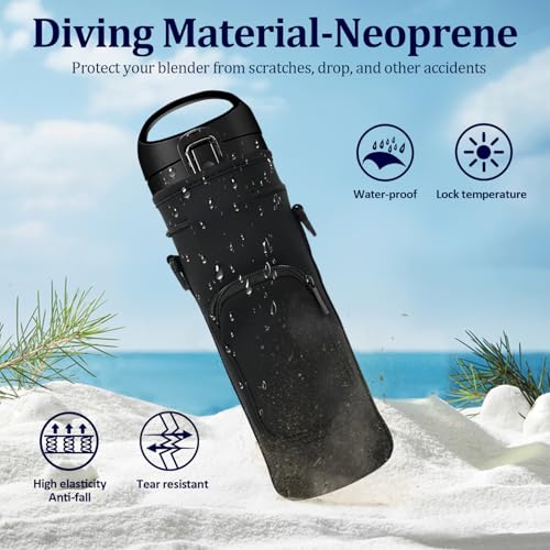 NUENSS-ROR Portable Blender Carrying Case Bag for Magic Bullet Portable Blender (MBPB50100 MBPB50100W MBPB50100FP MBPB50100AK), Storage Sleeve Bag for blender with Shoulder Strap and Pocket (Black) - Image 3