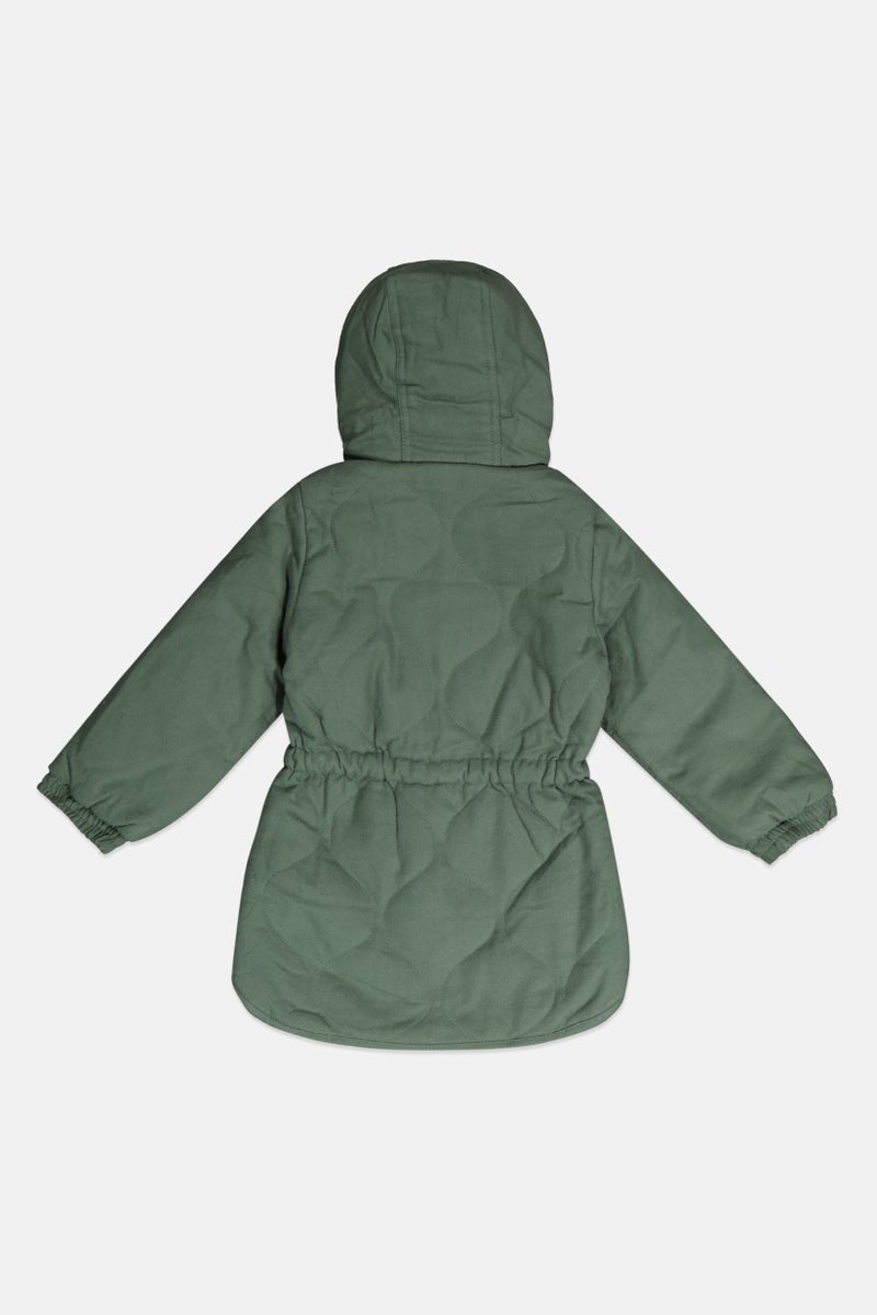 Bass Creek Outfitters Kids Girl Solid Hooded Jacket, Sage Green - Image 2