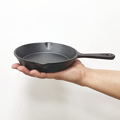 MOZUVE 6 Inch Cast Iron Skillet, Frying Pan with Drip-Spouts, Pre-seasoned Oven Safe Cookware, Camping Indoor and Outdoor Cooking, Grill Safe, Restaurant Chef Quality - Image 1