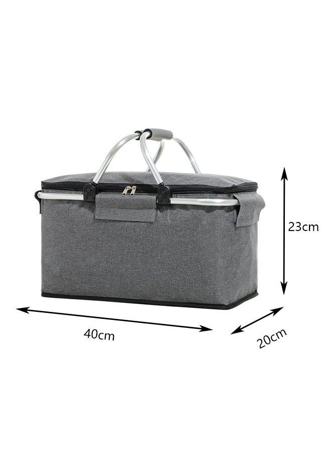 ZCM-HAPPY Outdoor Thermal Insulation Picnic Basket Foldable Portable Storage Basket - Image 4