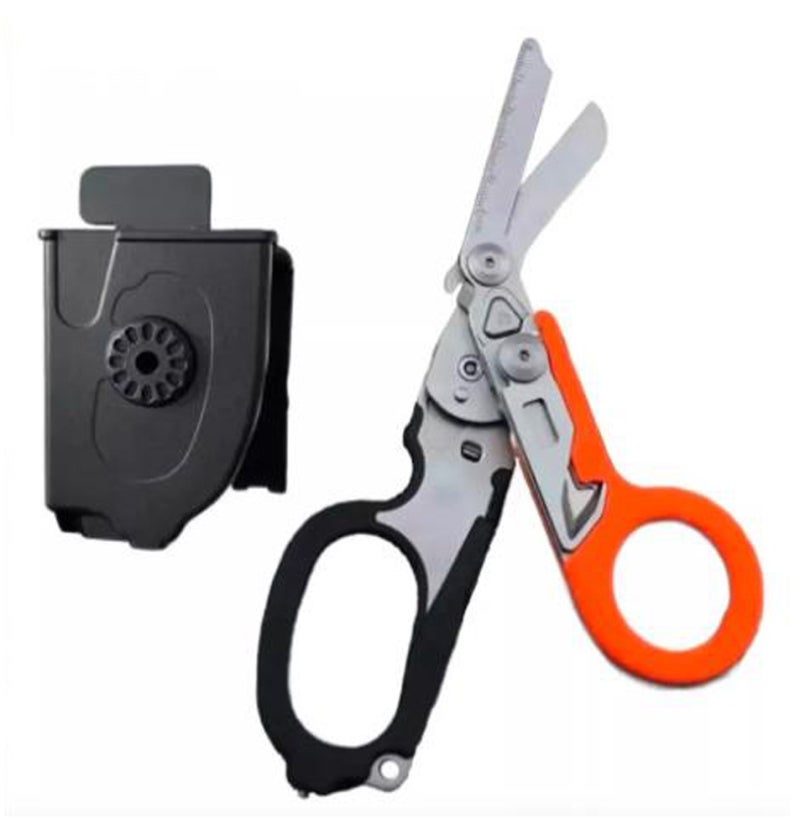 Trauma Shears: Black Orange Premium Stainless Steel Multi-functional Tool - Safe Blunt Edge Durable Construction Portable Emergency Gear for Medics, Campers And Outdoor Survivalists - Image 1