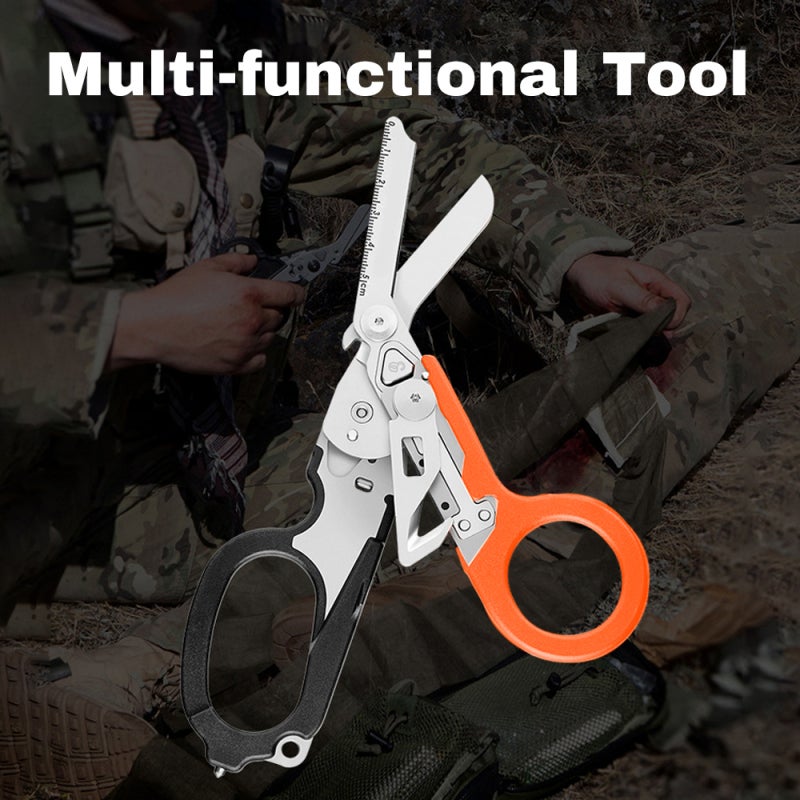 Trauma Shears: Black Orange Premium Stainless Steel Multi-functional Tool - Safe Blunt Edge Durable Construction Portable Emergency Gear for Medics, Campers And Outdoor Survivalists - Image 4