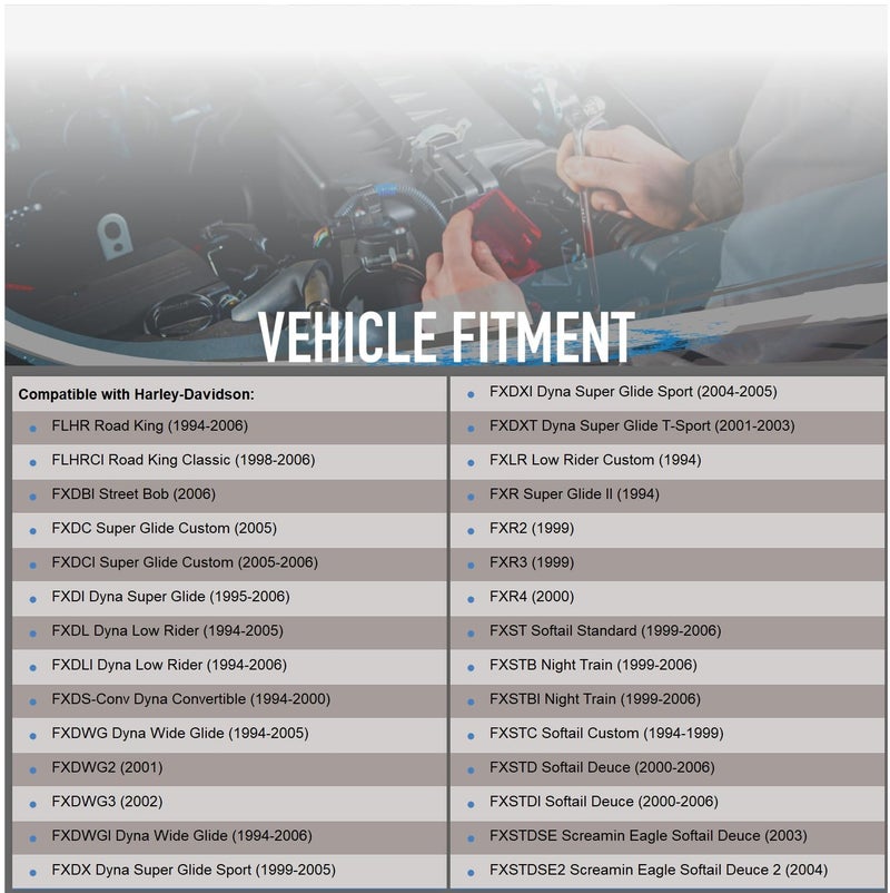 Parts Player قطع غيار OEG جديدة سوداء قابلة للتوافق مع هارلي ديفيدسون وديفيدسون وبويل ترقية 1.8 حصان سوداء 31553-94 31559-99 - Image 4