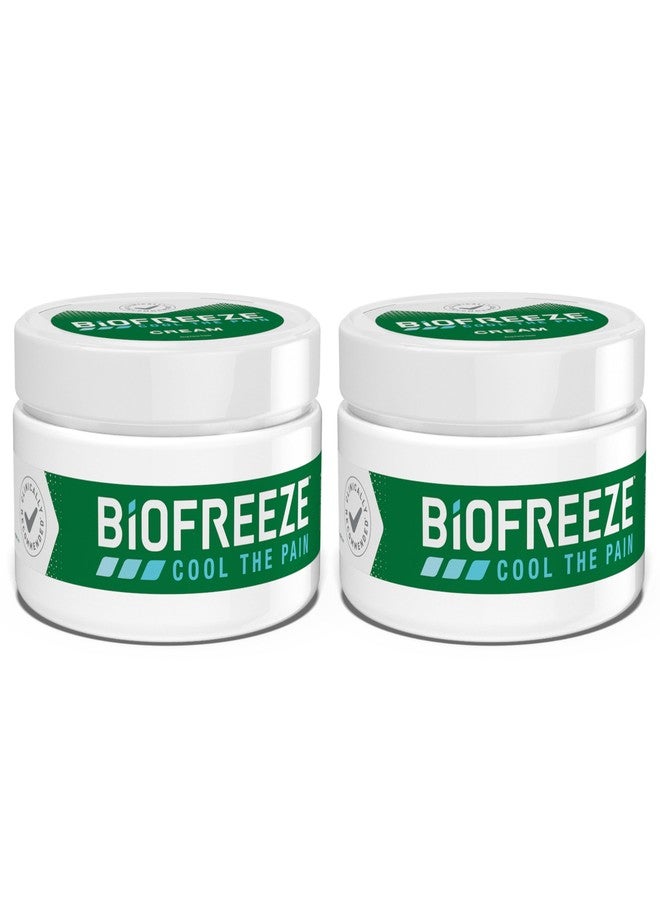 Biofreeze Menthol Pain Relieving Cream 3 OZ Jar (Pack Of 2) For Pain Relief Associated With Sore Muscles, Arthritis, Simple Backaches, And Joint Pain (Packaging May Vary) - Image 1