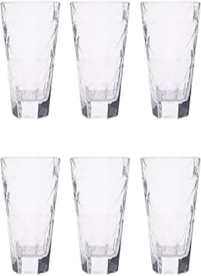 Vidivi - Vidivi Carre High Quality Glass Tumbler Set of 6 Pieces 340 ml - Transparent - Image 1