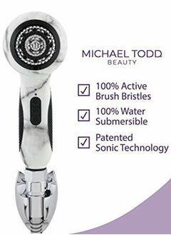 MICHAEL TODD BEAUTY Michael Todd Beauty Hydrojet – Pore-Purifying, Facial Cleansing System - 6-Speed Detoxifying Brush for All Skin Types - 3-Way Diverter, Shower Mount, 5' Shower Hose, Plumbers Tape & USB Charger  - Image 4