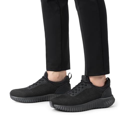 Bruno Marc Womens Non Slip Work Shoes Walking Black Lightweight Food Service Chef Kitchen Restaurant Resistant SneakersSize 8All BlackBWUMFO2501 - Image 3