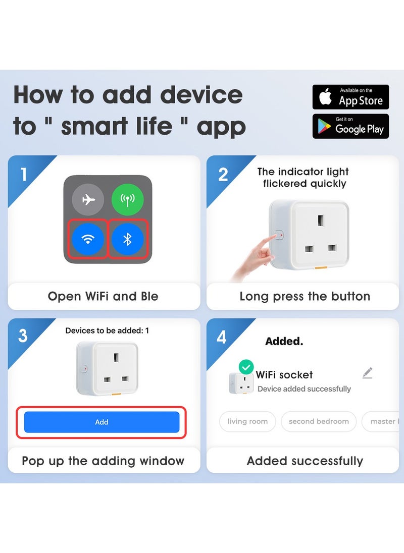 Healife - Universal Smart Plug, Wireless Remote Control with Alexa, Google Home, 2.4GHz WiFi, 16A, 1-Pack - Image 1