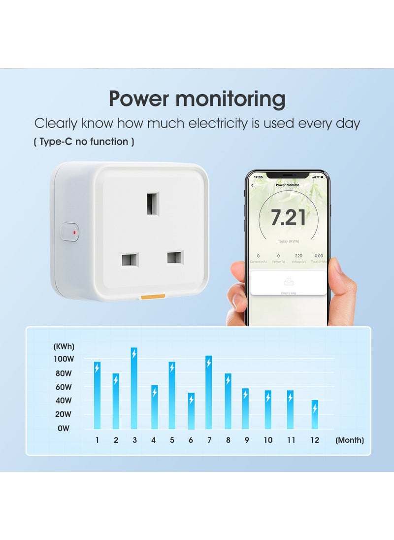 Healife - Universal Smart Plug, Wireless Remote Control with Alexa, Google Home, 2.4GHz WiFi, 16A, 1-Pack - Image 1