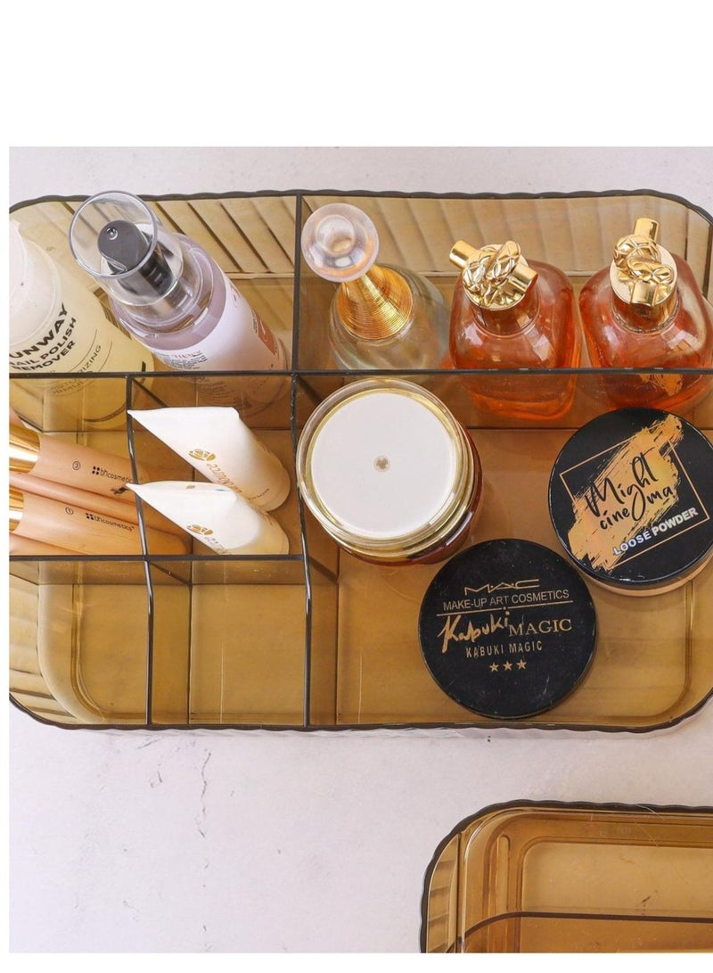 Phoenix Acrylic Makeup Organizer with Stackable Drawers, Bathroom Vanity Organizers and Storage, Ideal for Desk and Dresser Countertops, Great for Cosmetics, skincare, Lipsticks (Tray+2Drawer) - Image 3