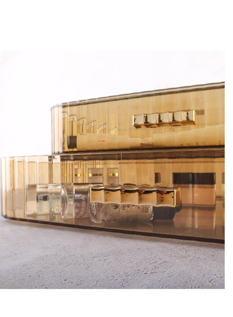 Phoenix Acrylic Makeup Organizer with Stackable Drawers, Bathroom Vanity Organizers and Storage, Ideal for Desk and Dresser Countertops, Great for Cosmetics, skincare, Lipsticks (Tray+2Drawer) - Image 4