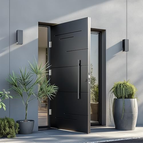 TOGU TG-6012 24 inches Solid Standoffs Heavy-Duty Commercial Grade-304 Stainless Steel Push Pull Door Handle/Barn Door Pull Handle/Glass Pulls, Matte Black Finish - Image 4