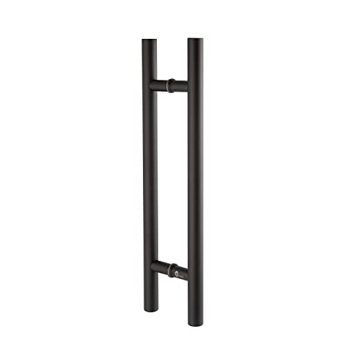 TOGU TG-6012 24 inches Solid Standoffs Heavy-Duty Commercial Grade-304 Stainless Steel Push Pull Door Handle/Barn Door Pull Handle/Glass Pulls, Matte Black Finish - Image 1