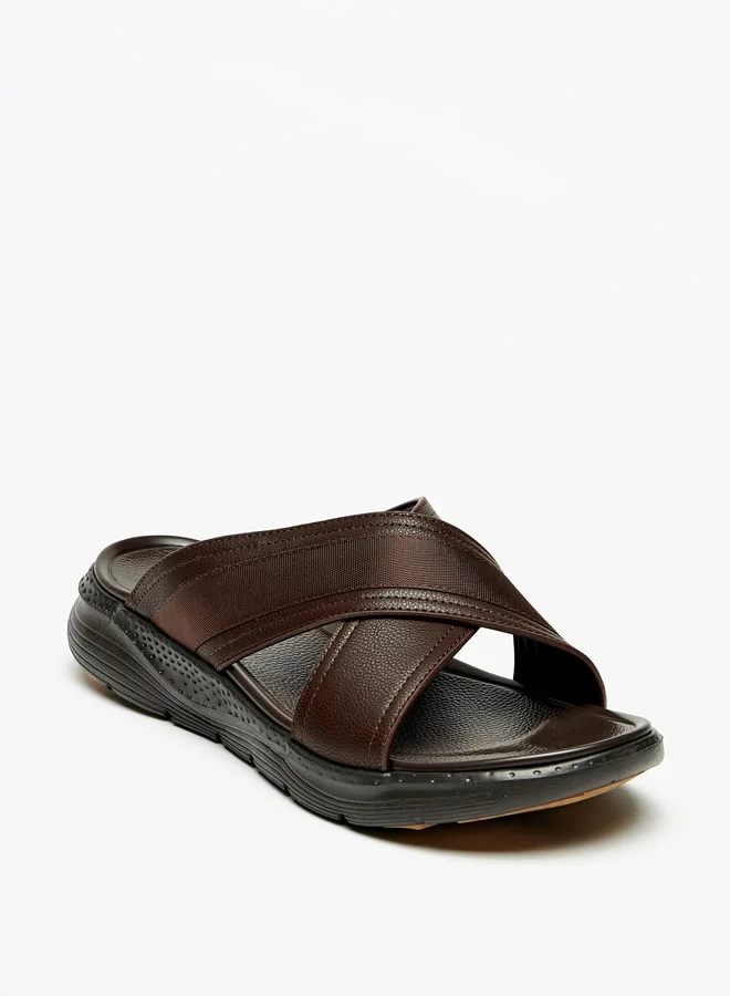 Le Confort Mens Cross Strap SlipOn Sandals