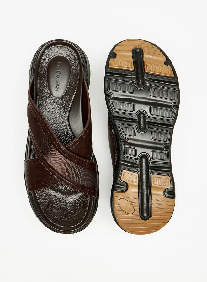 Le Confort Mens Cross Strap SlipOn Sandals