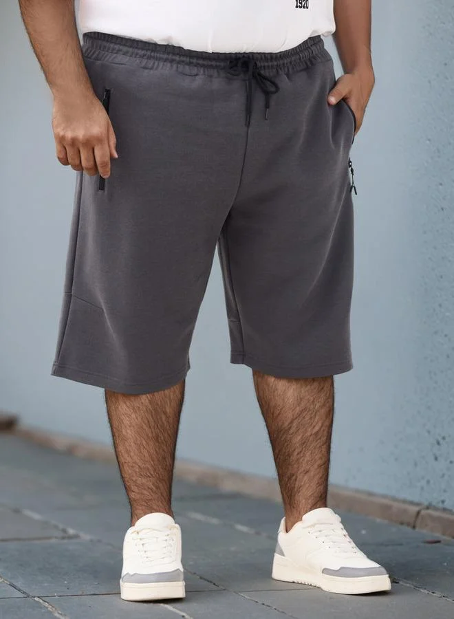 Plus Size Regular Fit Flexi Waist Shorts