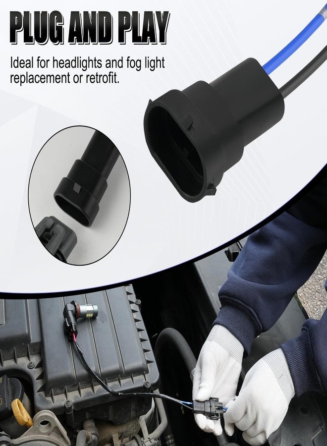 iBrightstar H11 H9 H8 880 881 Male Nylon Adapter Wiring Harness Sockets Wire for Headlights or Fog Lights - Image 5