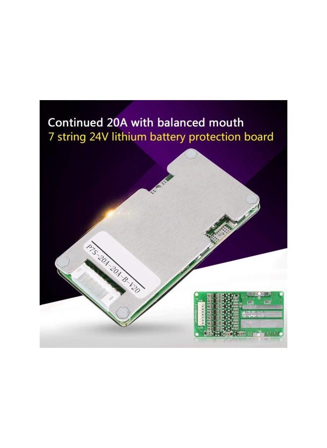 Generic - Battery Protection Board,7S Lithium Li-Ion 18650 Battery BMS Protection Board Balanced Processing Current Heat Dissipation Extend The Service Life of MOS Tube - Image 1