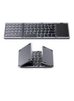 Foldable Bluetooth Keyboard with Touchpad, Wireless Folding Keyboard, Multi-Device and Rechargeable, Portable Keyboard for iPad, iPhone, Android, Windows Laptop, Desktop, Tablet and PC, QWERTZ