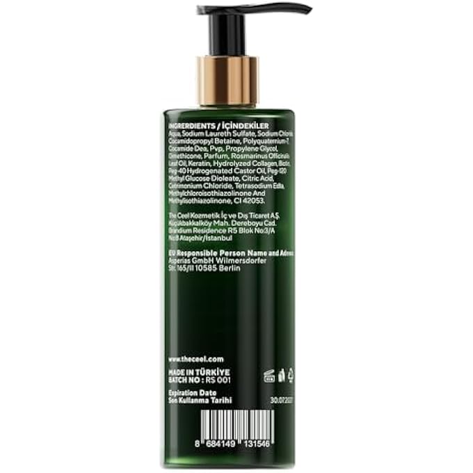 the CEEL CEEL ROSEMARY ANTI-HAIR LOSS SHAMPOO - ENRICHED WITH COLLAGEN AND KERATIN - SILICONE-FREE, BIODEGRADABLE FORMULA FOR CLEANSING THE SCALP AND FRESHNESS OF HAIR - 250 ML - Image 3