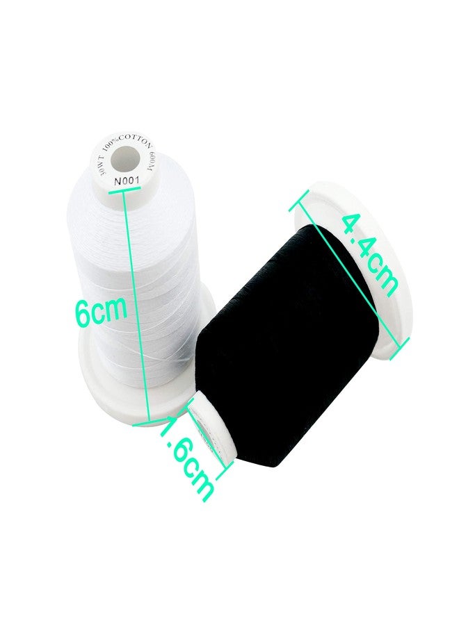 New brothread 5 White+5 Black Colours Multi-Purpose 100% Mercerized Cotton Threads 30WT(50S/3) 600M Each Spool for Quilting, Sewing and Embroidery - Image 3