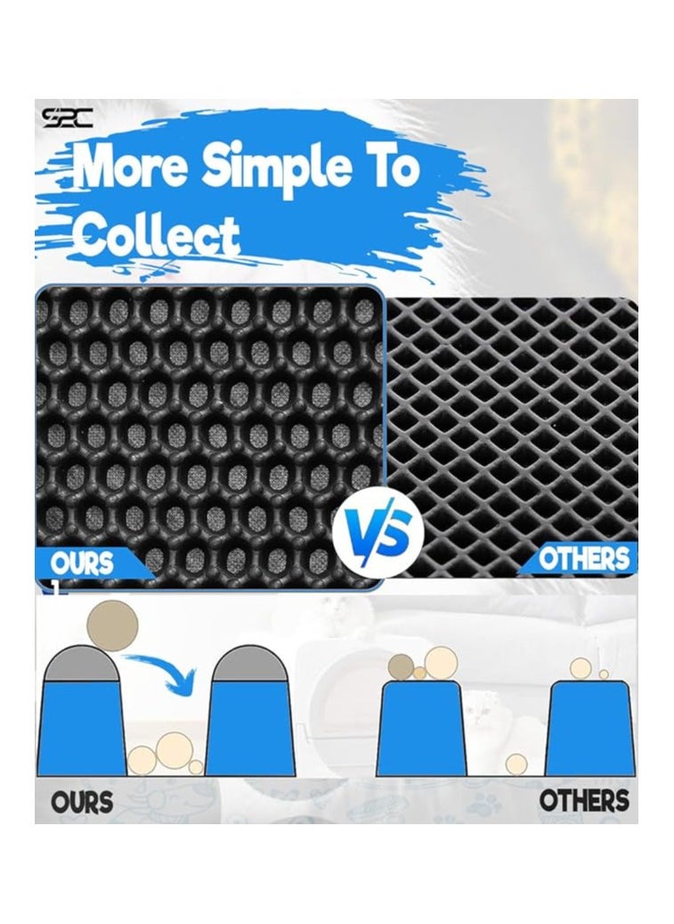 S2C - S2C Premium Cat Litter Mat, Cat Litter Matte Scatter Control, Cat Mat Waterproof Double Layer Honeycomb Design,Easy To Clean Cat Accessories for indoor cats (45 * 60) - Image 1