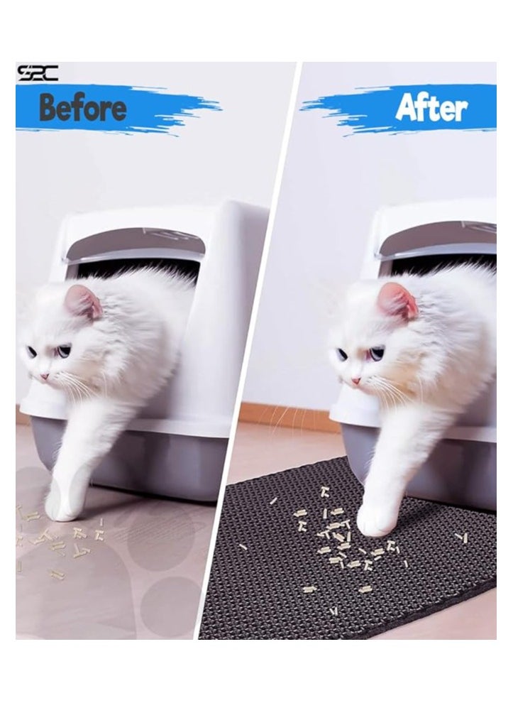 S2C - S2C Premium Cat Litter Mat, Cat Litter Matte Scatter Control, Cat Mat Waterproof Double Layer Honeycomb Design,Easy To Clean Cat Accessories for indoor cats (45 * 60) - Image 1