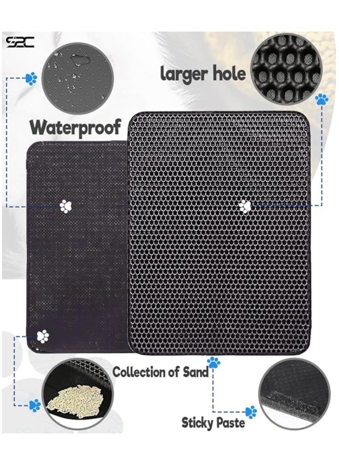 S2C - S2C Premium Cat Litter Mat, Cat Litter Matte Scatter Control, Cat Mat Waterproof Double Layer Honeycomb Design,Easy To Clean Cat Accessories for indoor cats (45 * 60) - Image 1