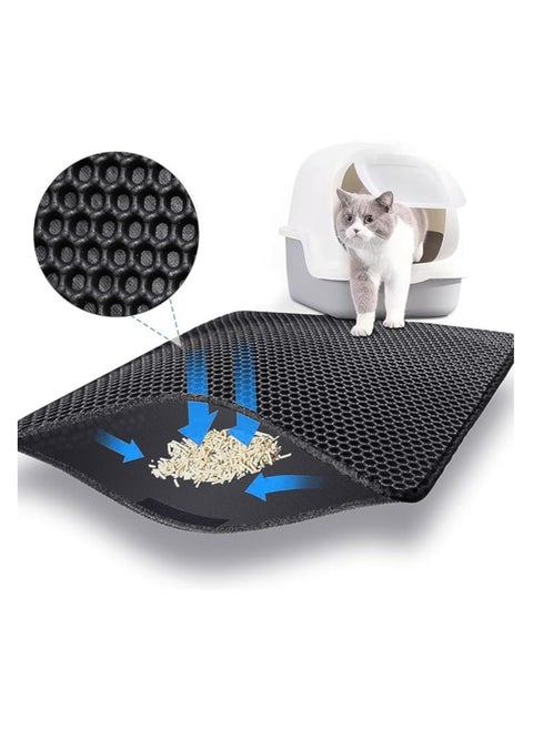 S2C Premium Cat Litter Mat, Cat Litter Matte Scatter Control, Cat Mat Waterproof Double Layer Honeycomb Design,Easy To Clean Cat Accessories for indoor cats (45 * 60)