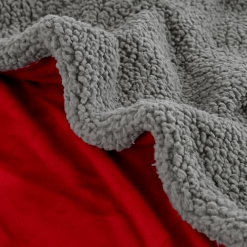 CHANDRAVATI Double Bed Premium Polyester Micromink Mild Winter/Heavy Winter Sherpa Blanket Super Soft Flannel Solid/Plain || (Maroon) - Image 2