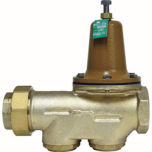 Watts LF25AUB-Z3 Series 1-1/2" Lead-Free Cast Copper Silicon Alloy Water Pressure Reducing Valve, NPT Female Union x NPT Female Outlet, Polymer Seat, Adjustable Pressure 25 to 75 psi, Maximum 300 psi - Image 1