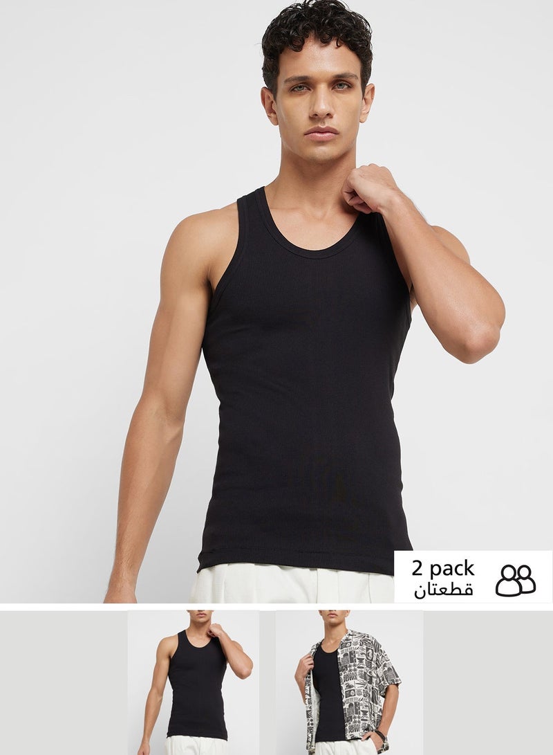 Seventy Five Basics Pack Of 2 Vest - Image 1