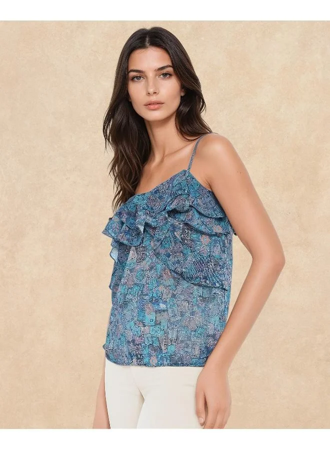 Rareism Women's Sleeveless Object Print Top