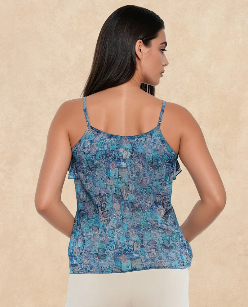 Rareism Women's Sleeveless Object Print Top