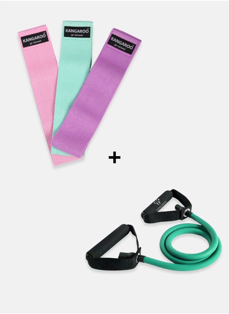 KANGAROO Single Resistance Band with Hip Band Set 