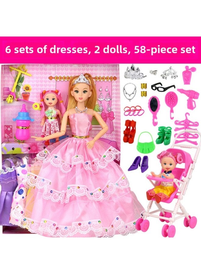 Princess Dress Doll Set Gift Box Children's Play House Toy Stall Girls' Dress Up Game Dolls-Color:X5 Paragraph-Height:Exquisite Gift Box 【12 Joint Doll】】 - Image 1
