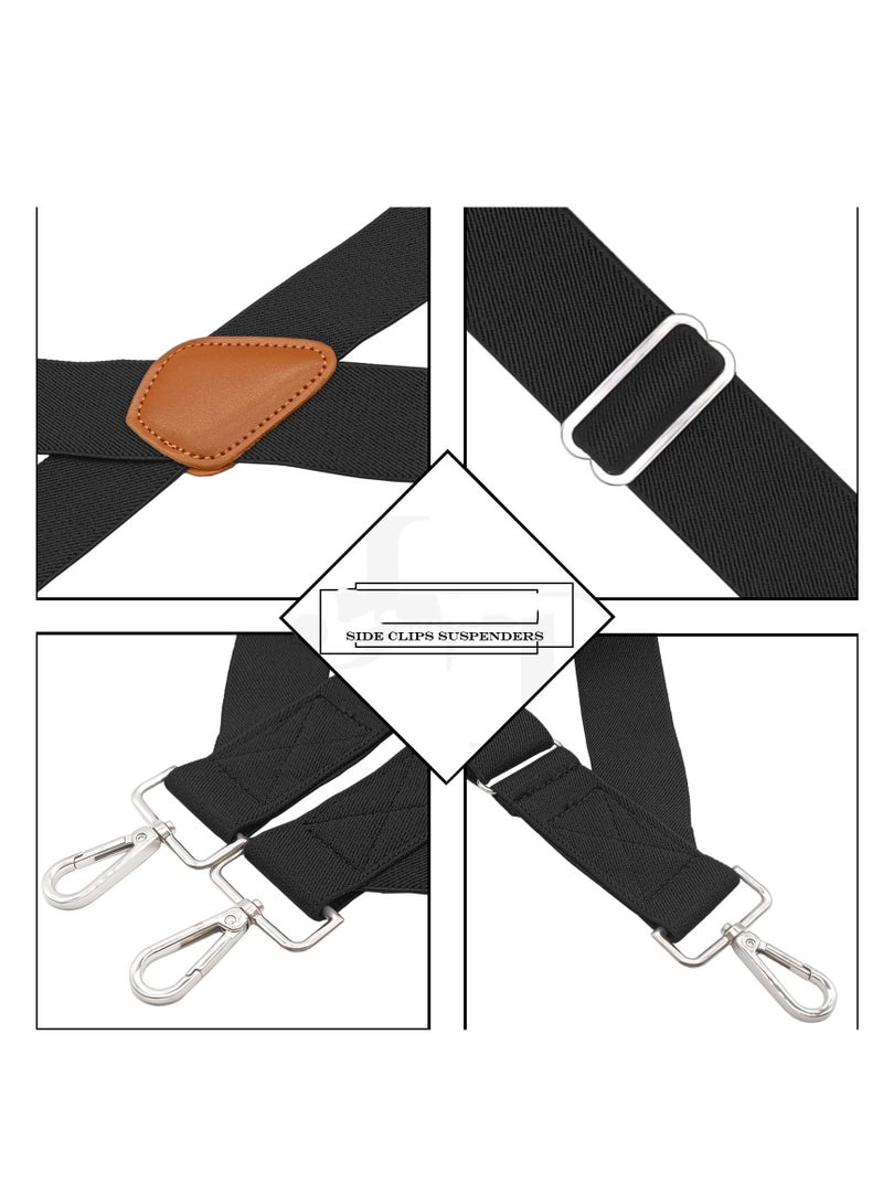 SOLARAE Men's Suspender Heavy Duty Hook Suspenders for Men Swivel Hooks Big and Tall Men Side Hook Adjustable Braces - Image 5