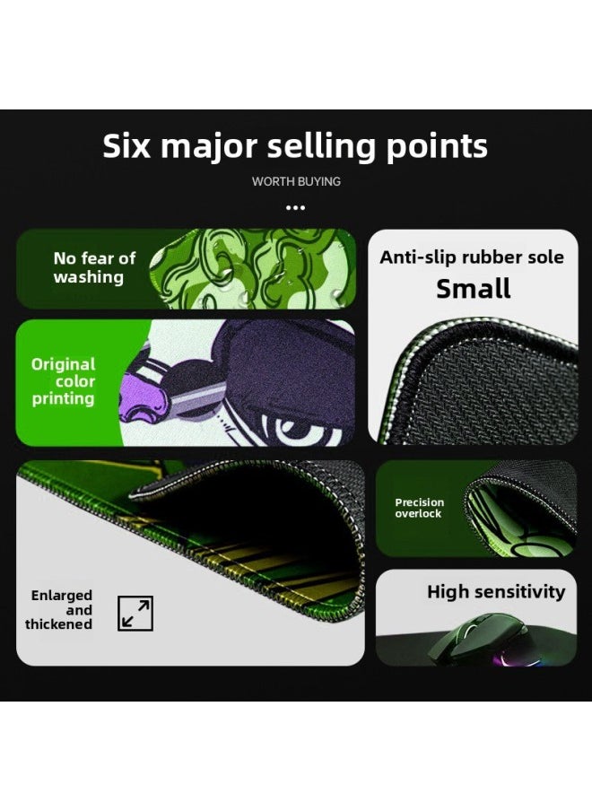 Printing Set Csgo Mouse Pad Super Large E-sports Game Special Desktop Pad Fine Face Lock Edge Thickened Keyboard Pad-color:300*700*2-pattern:wild Lotus