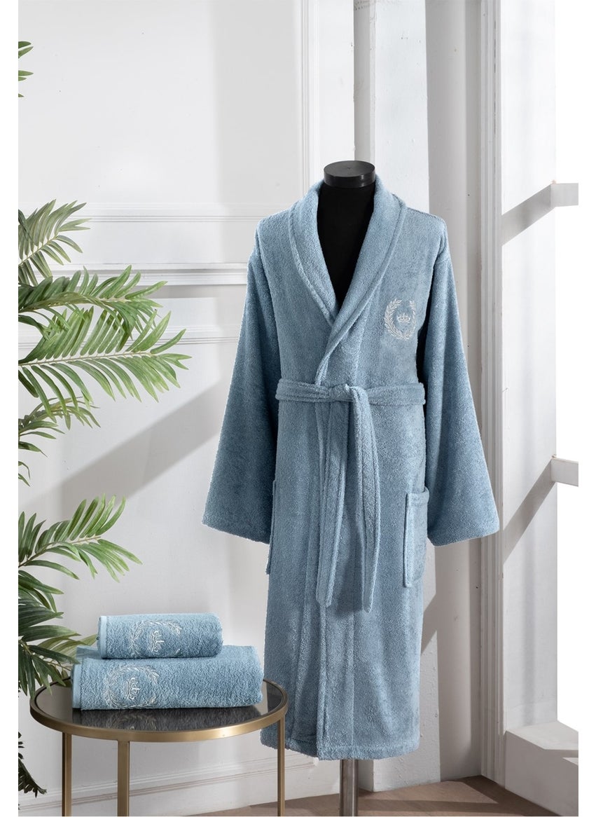 Tanem Home - Cotton Embroidered Men's 3 Piece Bathrobe Set | Bathrobe Set | Dowry set - Image 1
