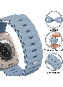 Ocean Band Compatible With Apple Watch 49mm 45mm 44mm 42mm 41mm 40mm 38mm For Women Men Breathable Waterproof Soft Silicone Sport Strap