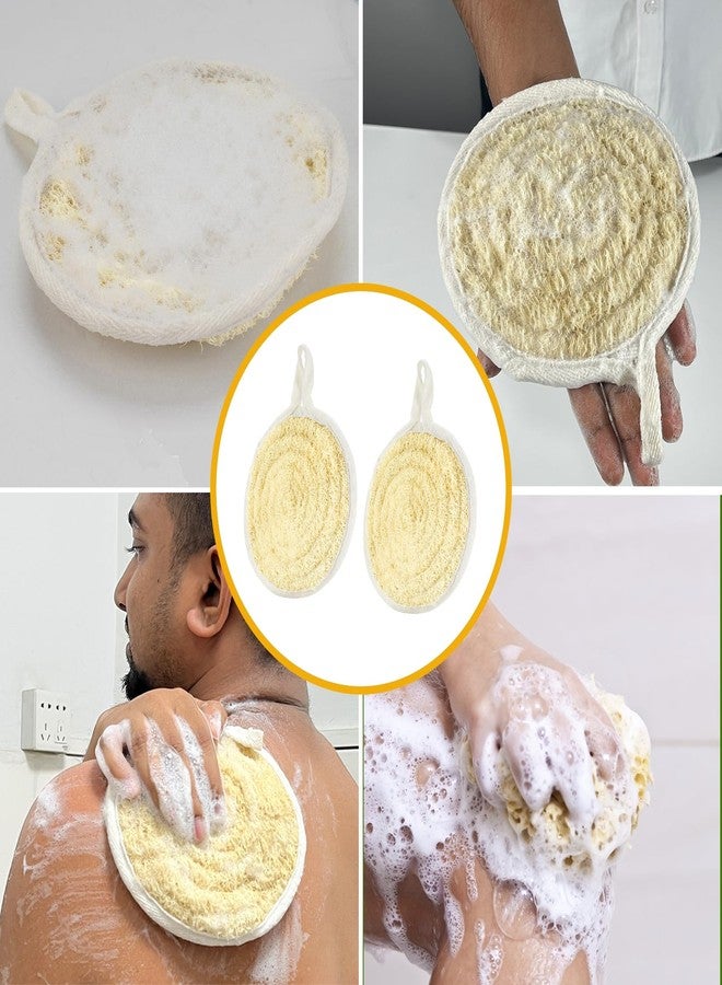 FRTIM Natural Loofah Sponge Shower Round 6.3 Inch, Natural Loofah Exfoliating Body Scrubber, Shower Loofah for Back and Face Skin, Back Scrubber Loofah for Men Wowen Back Face Skin SPA Care - 2 Pieces - Image 4