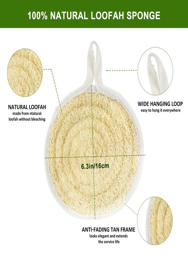 FRTIM Natural Loofah Sponge Shower Round 6.3 Inch, Natural Loofah Exfoliating Body Scrubber, Shower Loofah for Back and Face Skin, Back Scrubber Loofah for Men Wowen Back Face Skin SPA Care - 2 Pieces - Image 2
