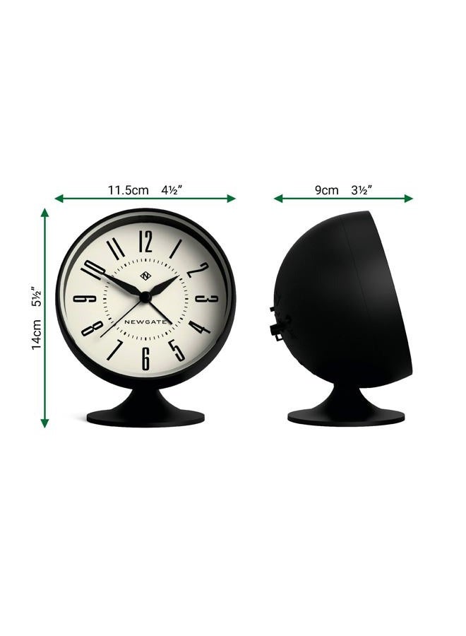 NEWGATE ® 'Spheric' retro semi-dome alarm clock in black soft touch silicone finish, and silent sweep movement with digital beep alarm sound. Ideal for bedside, desks and mantels. - Image 3