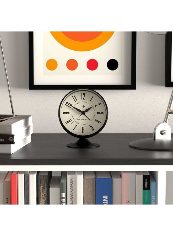 NEWGATE ® 'Spheric' retro semi-dome alarm clock in black soft touch silicone finish, and silent sweep movement with digital beep alarm sound. Ideal for bedside, desks and mantels. - Image 2