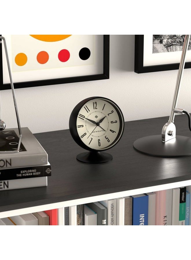 NEWGATE ® 'Spheric' retro semi-dome alarm clock in black soft touch silicone finish, and silent sweep movement with digital beep alarm sound. Ideal for bedside, desks and mantels. - Image 4