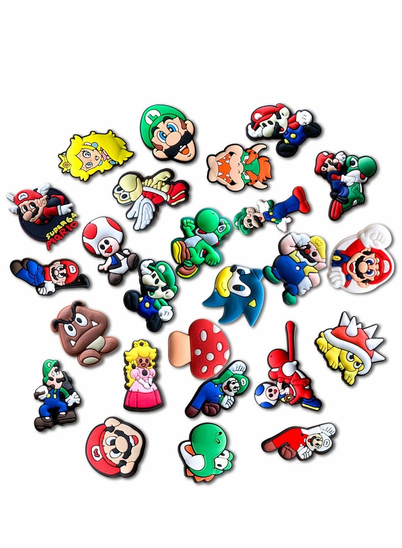 Shoe Decoration Charms 25 Pcs Croc Pins Sandals Buckle Party Birthday Gift Bracelet Wristband Decorations for Adult Men Women Kids - Image 3