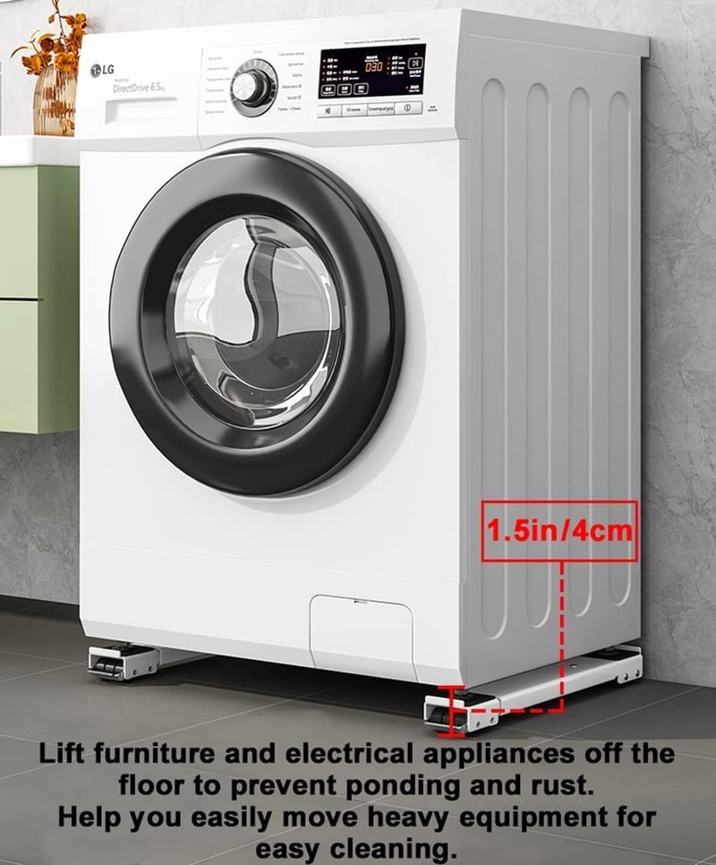 KWINTO Washing Machine Stand Multi-Functional Movable Adjustable Base Mobile Roller Locking Wheels for Washing Machine Mover Tool for Refrigerator, Furniture, Fridge, Sofa, Table, Cupboard - Image 5