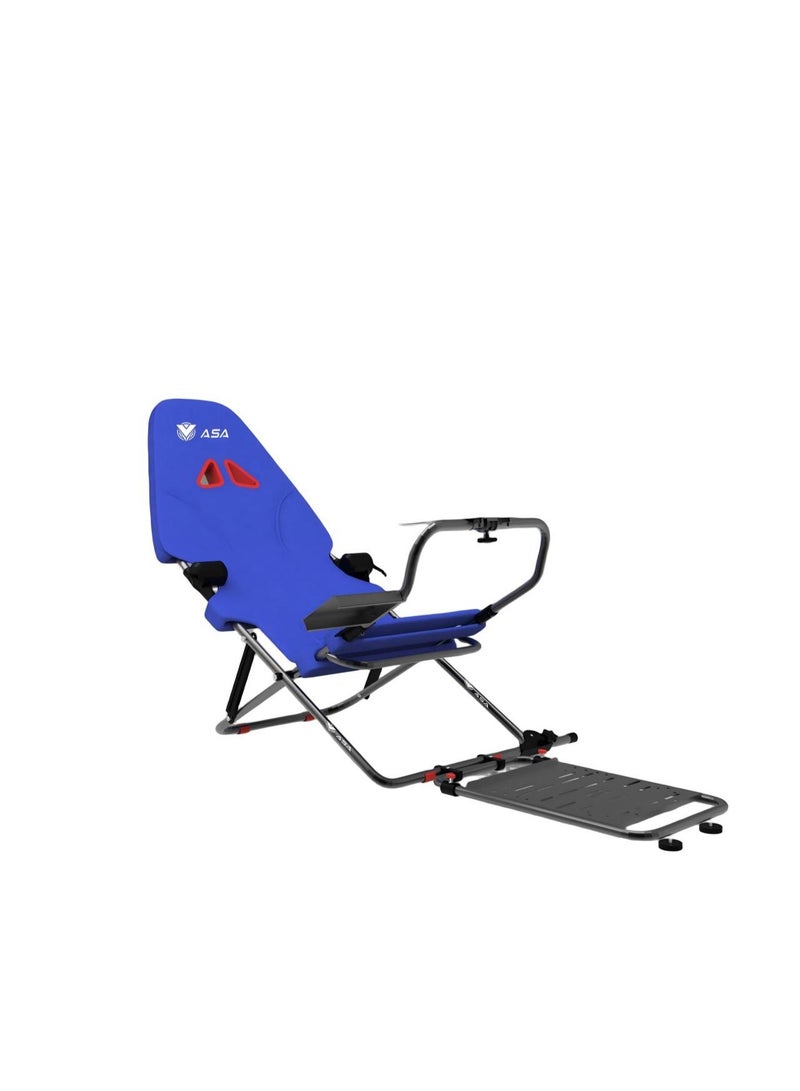 ASA Pro-Fold Sim Racing Cockpit, Adjustable & Foldable Racing Simulator Rig with Steering Wheel and Pedal Mount, Heavy-Duty Gaming Seat Frame, Compact & Space-Saving Design, Compatible with Most Racing Wheels - Image 3